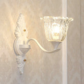 White Pendant Light Kit: Clear Crystal Flower Chandelier for Dining Room - The chandelier is made of clear crystal with a simple white pendant light kit. It is suitable for dining room. The chandelier is equipped with E12/E14